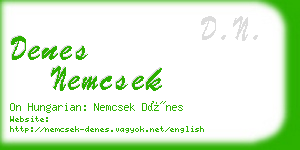 denes nemcsek business card